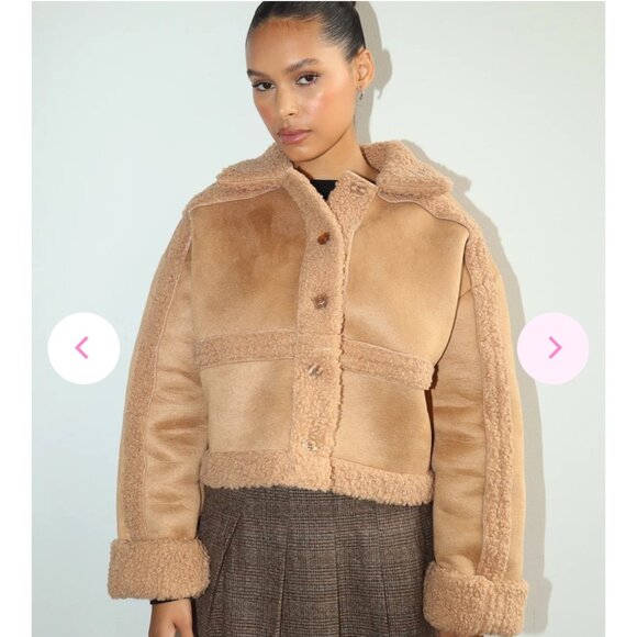 Bailey Rose Spencer Sage Sherpa Jacket - Picture 1 of 5